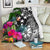 Kosrae Premium Blanket - Turtle Plumeria Banana Leaf White - Polynesian Pride