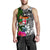 Fiji Men Tank Top - Turtle Plumeria Banana Leaf Crest Black - Polynesian Pride