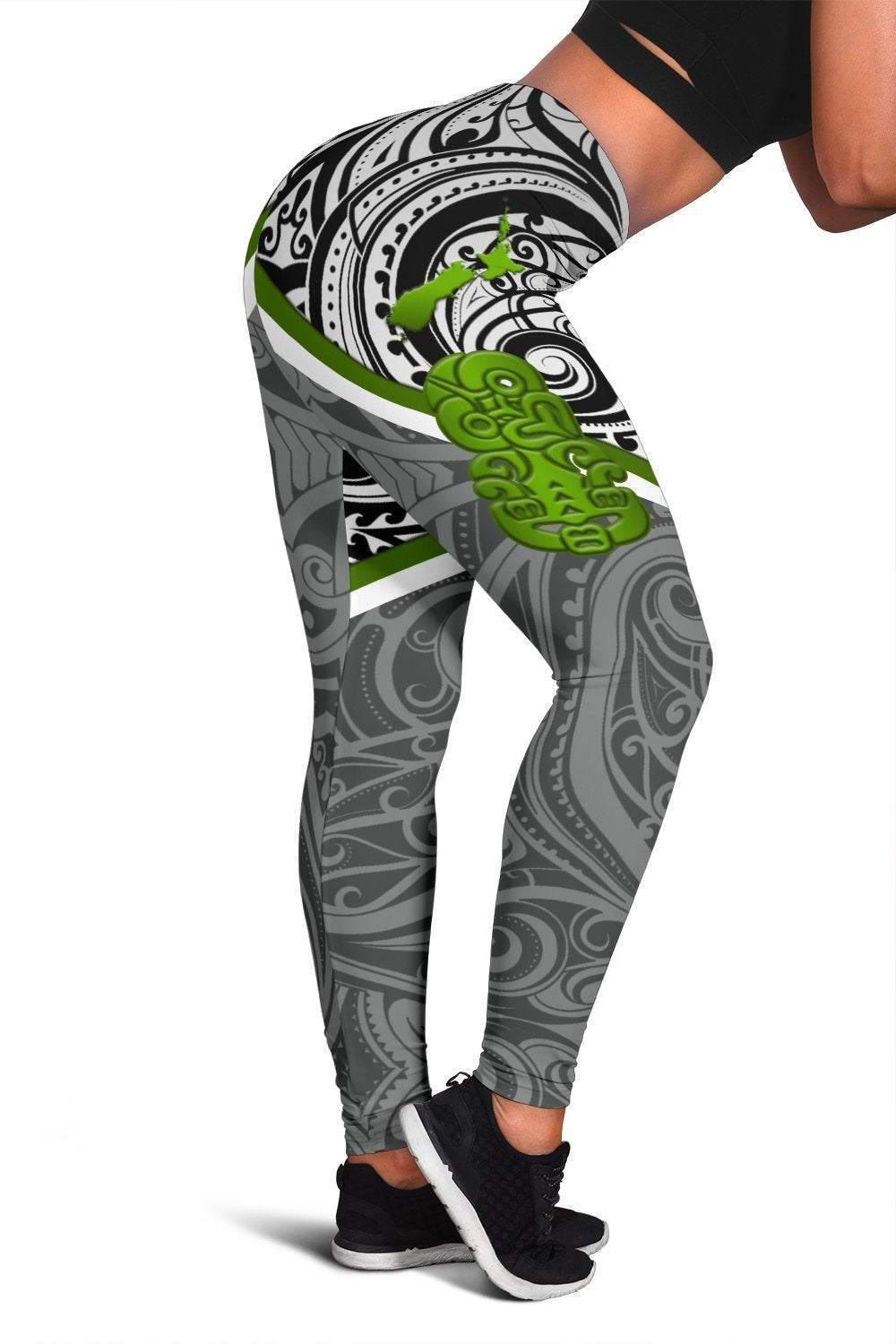 Combo Racerback Tank and Legging New Zealand Maori Rugby Pride Version - Gray - Polynesian Pride