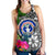 Northern Mariana Islands Women Racerback Tank - Turtle Plumeria Banana Leaf - Polynesian Pride