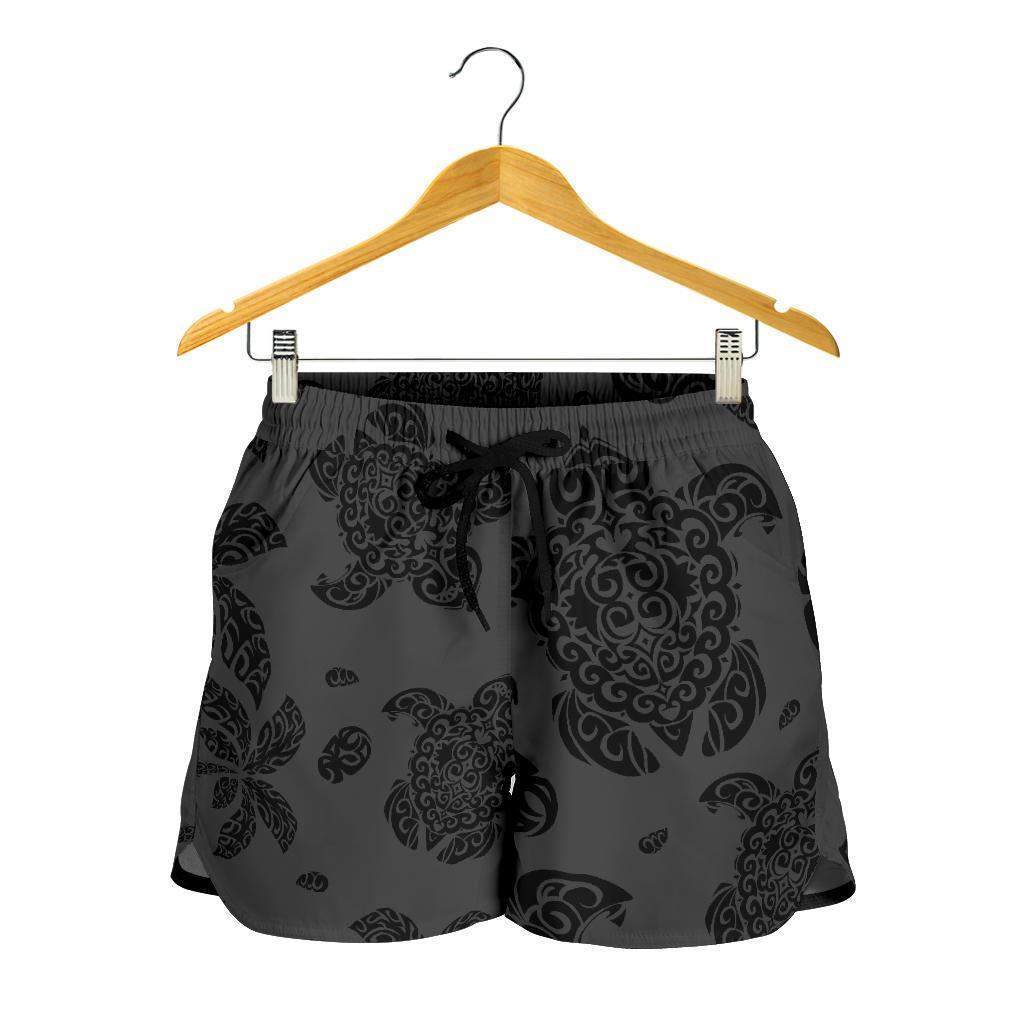 Polynesian Turtle Palm And Sea Pebbles Gray Women's Short - Polynesian Pride