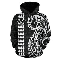 Hawaii Tattoo Hoodie White - Polynesian Pride