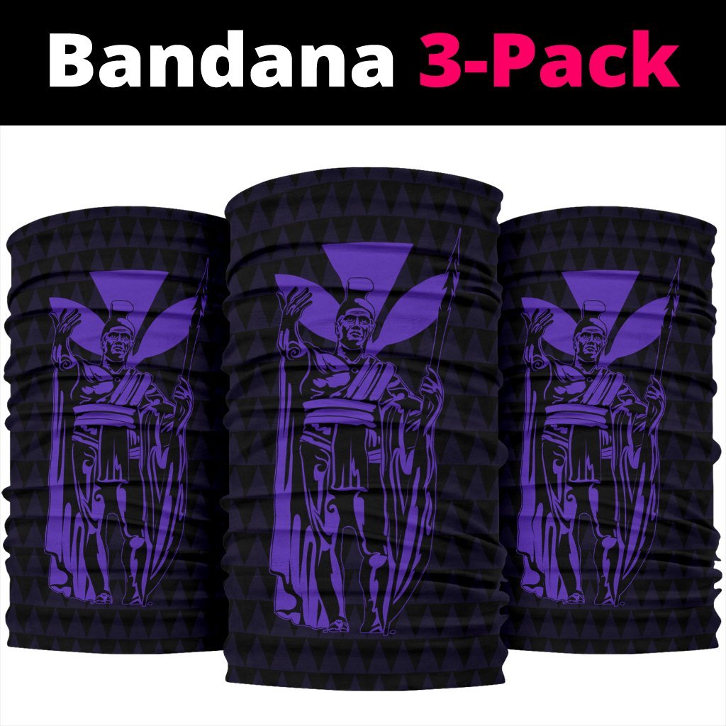Hawaii King Kanaka Kakau Bandana 3 - Pack - Purple - Polynesian Pride