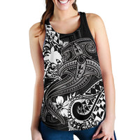 Papua New Guinea Women's Racerback Tank - White Shark Polynesian Tattoo White - Polynesian Pride