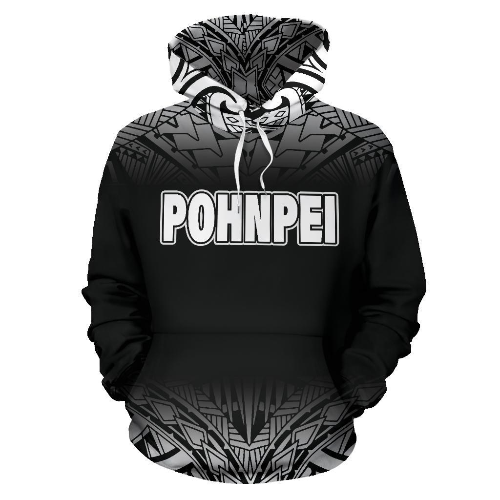 Pohnpei All Over Hoodie Black Fog Style - Polynesian Pride