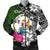 Niue Men Bomber Jacket - Turtle Plumeria Banana Leaf Black - Polynesian Pride