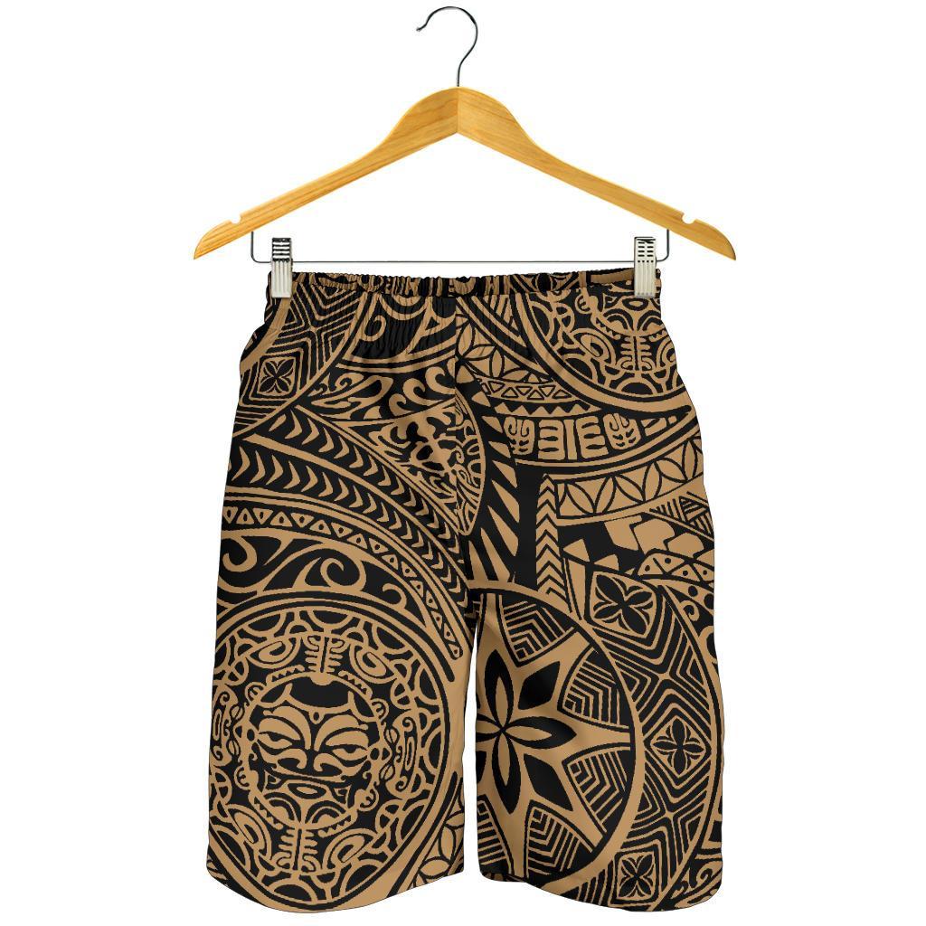 Polynesian Hawaiian Style Tribal Tattoo Gold Men's Short - Polynesian Pride