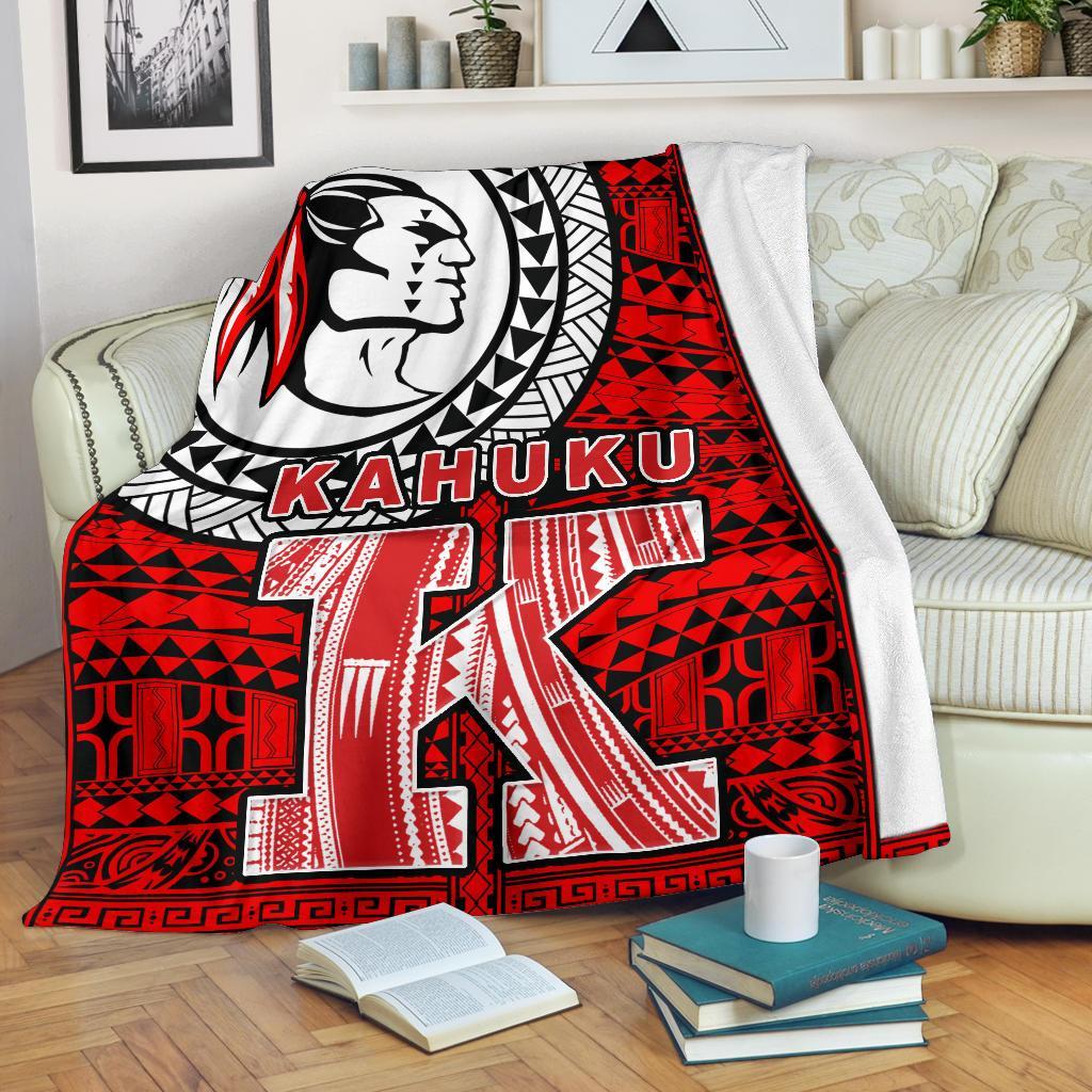 Hawaii Polynesian Premium Blanket - Red Raider Kahuku White - Polynesian Pride