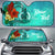 Vanuatu Auto Sun Shade - Tropical Flowers Style Auto Sun Shade - Vanuatu Universal Fit Green - Polynesian Pride