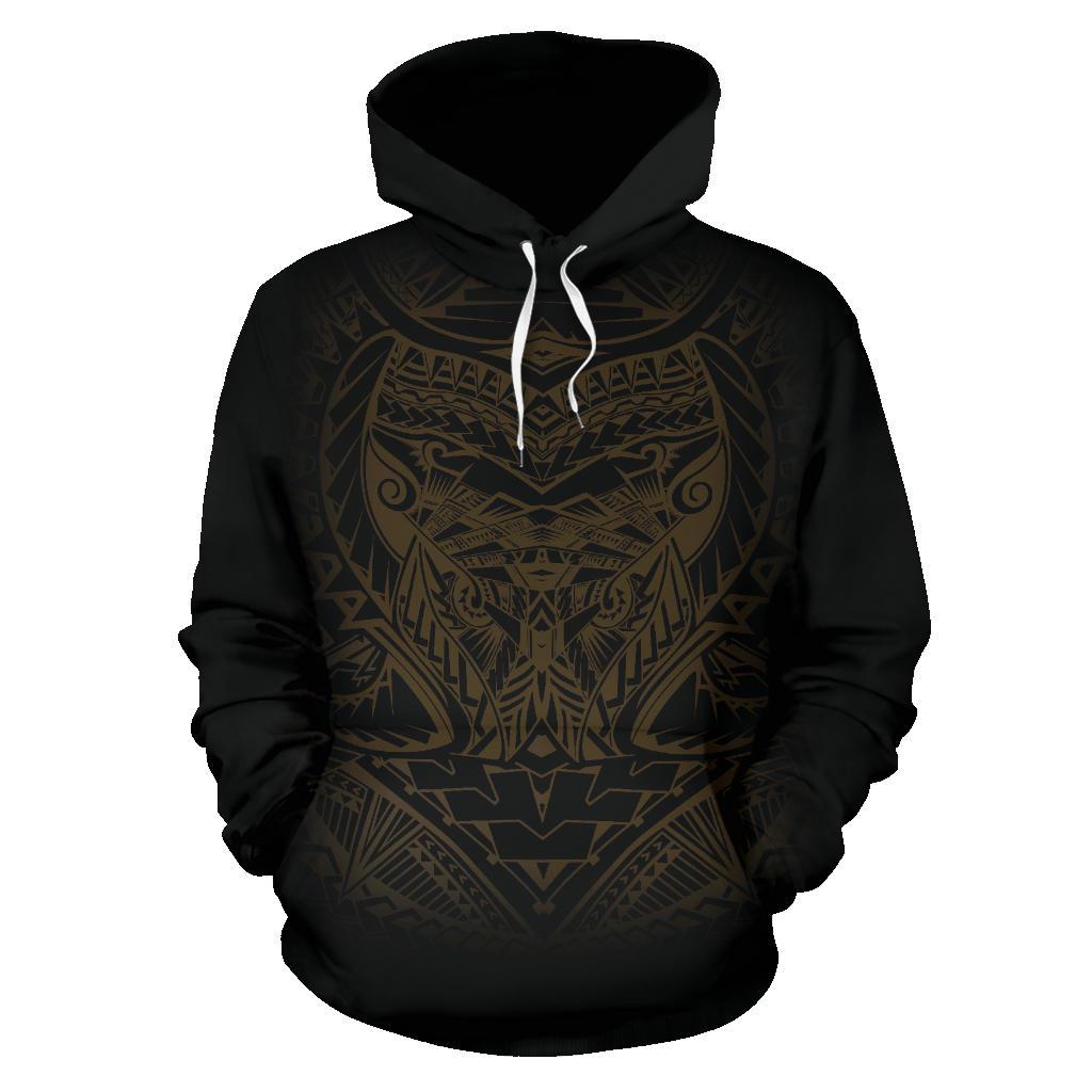 Polynesian ll Over Custom Hoodie Gold Turtle Tribal Pattern - Polynesian Pride
