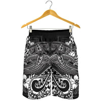 Samoa Men's Shorts - White Shark Polynesian Tattoo - Polynesian Pride