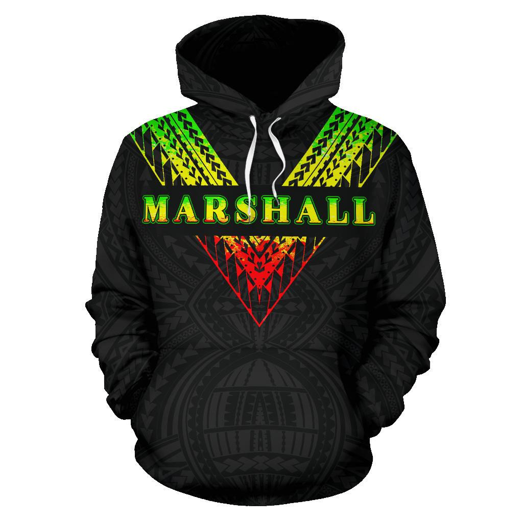 Marshall Islands All Over Hoodie Reggae Color Sailor Style - Polynesian Pride