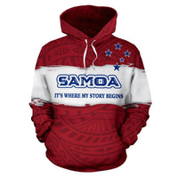 Samoa Hoodie Samoa Flag Its Where My Story Begins - Polynesian Pride