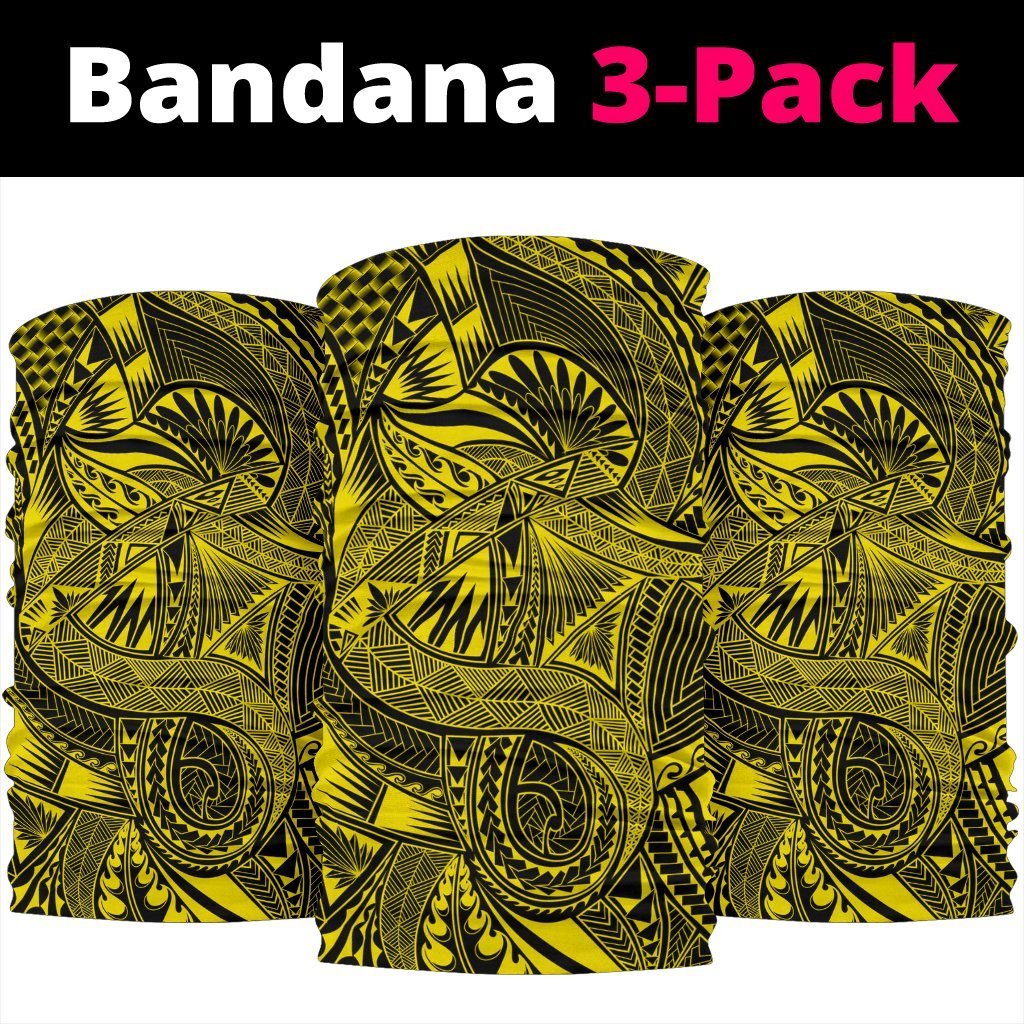 Hawaii Polynesian Spearhead Pattern Bandana 3 - Pack - AH - Yellow - Polynesian Pride