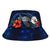 Niue Polynesian Bucket Hat - Blue Turtle Hibiscus - Polynesian Pride