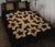 Hawaiian Quilt Bed Set Royal Pattern - Black And Gold - A1 Style - Polynesian Pride