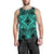 Polynesian Plumeria Mix Turquoise Black Hawaii Men's Tank Top Turquoise - Polynesian Pride