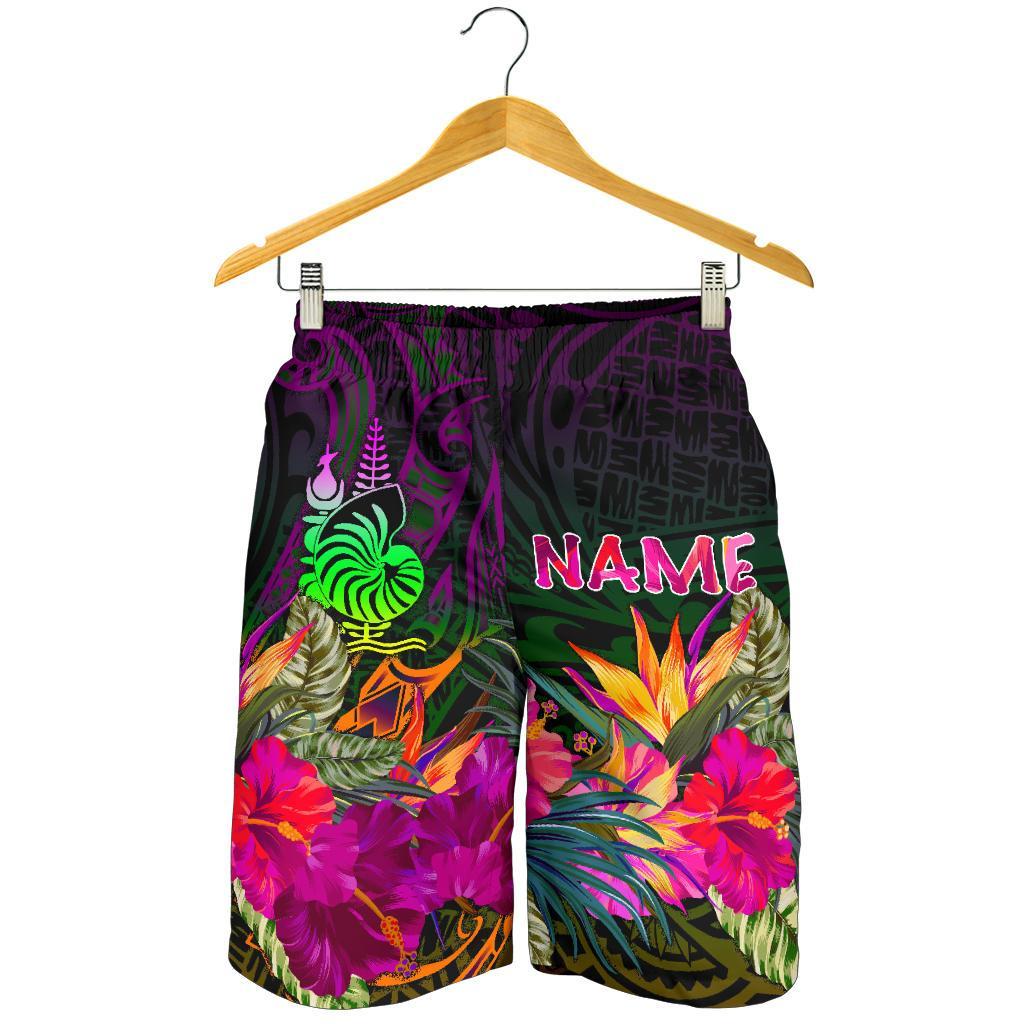 New Caledonia Polynesian Personalised Men's Shorts - Summer Hibiscus Reggae - Polynesian Pride