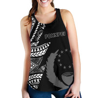 Pohnpei Women's Racerback Tank - Micronesian Pattern Flash Black - Polynesian Pride