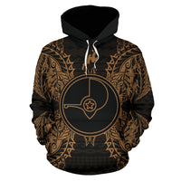 Yap Polynesian ll Over Hoodie Map Red Gold - Polynesian Pride