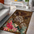 Kanaka Turtle Tropical Knit Background Area Rug - AH Brown - Polynesian Pride