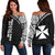 Wallis And Futuna Women's Off Shoulder Sweater - Curve Style Black - Polynesian Pride