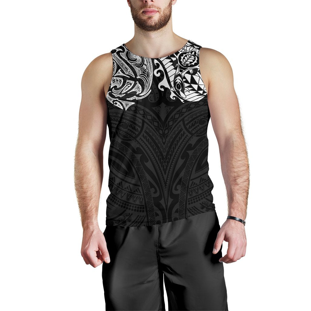 New Zealand Men'S Tank Top, Maori Polynesian Tattoo White White - Polynesian Pride