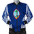 Guam Polynesian Men's Bomber Jacket - Pattern With Seal Blue Version - Polynesian Pride