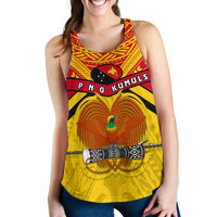 Papua New Guinea Rugby Women Racerback Tank PNG - The Kumuls Yellow - Polynesian Pride