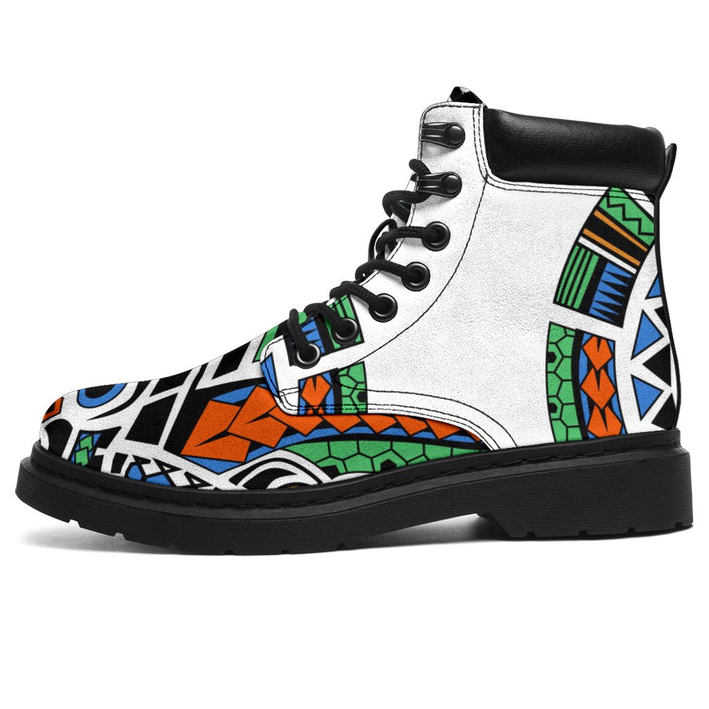 Polynesian 38 Season Boots - Polynesian Pattern Black - Polynesian Pride