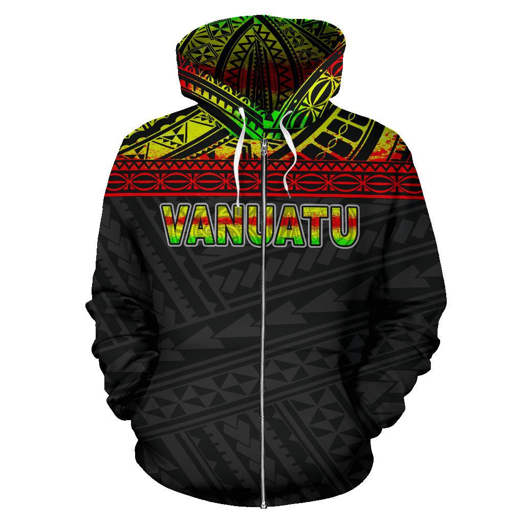 Vanuatu Polynesian Zip up Hoodie Reggae - Polynesian Pride