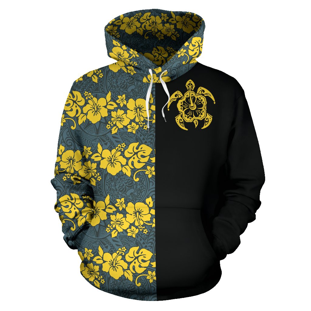 Hawaii Hoodie Turtle Hibiscus The Half - Polynesian Pride