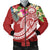 FSM Polynesian Men's Bomber Jacket - Summer Plumeria (Red) Red - Polynesian Pride