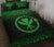 Hawaii Quilt Bed Set - Kanaka Maoli Polynesian Tattoo Black Fog Style Green Version - Polynesian Pride