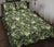 Hawaii Quilt Bed Set Summer Plumerias Flowers Palm Tree Monstera Leaves. AH Black - Polynesian Pride