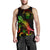 Niue Polynesian Men Tank Top - Turtle With Blooming Hibiscus Reggae - Polynesian Pride