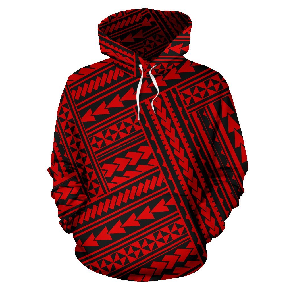 Hawaii Hoodie Polynesian Nation Red Pullover Unisex Art - Polynesian Pride