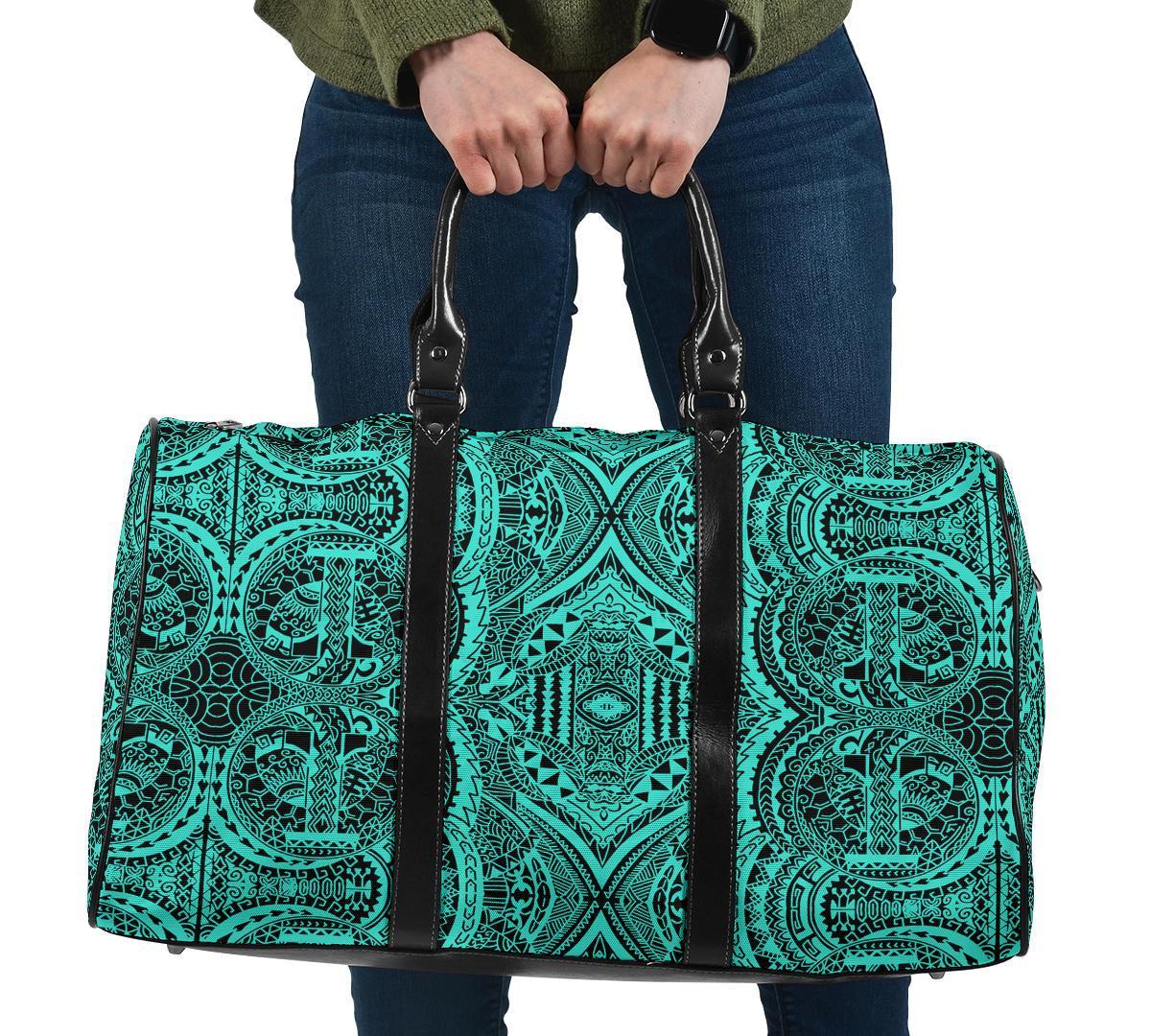Polynesian Symmetry Turquoise Hawaii Travel Bag Travel Bag One size Turquoise - Polynesian Pride