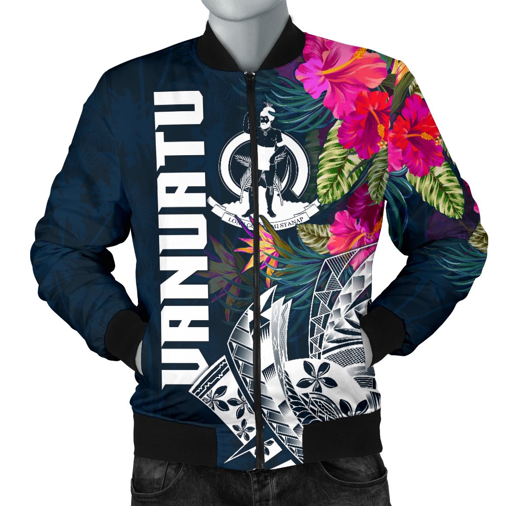 Nauru Men's Bomber Jacket - Summer Vibes Blue - Polynesian Pride