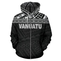 Vanuatu Polynesian Zip up Hoodie Black - Polynesian Pride
