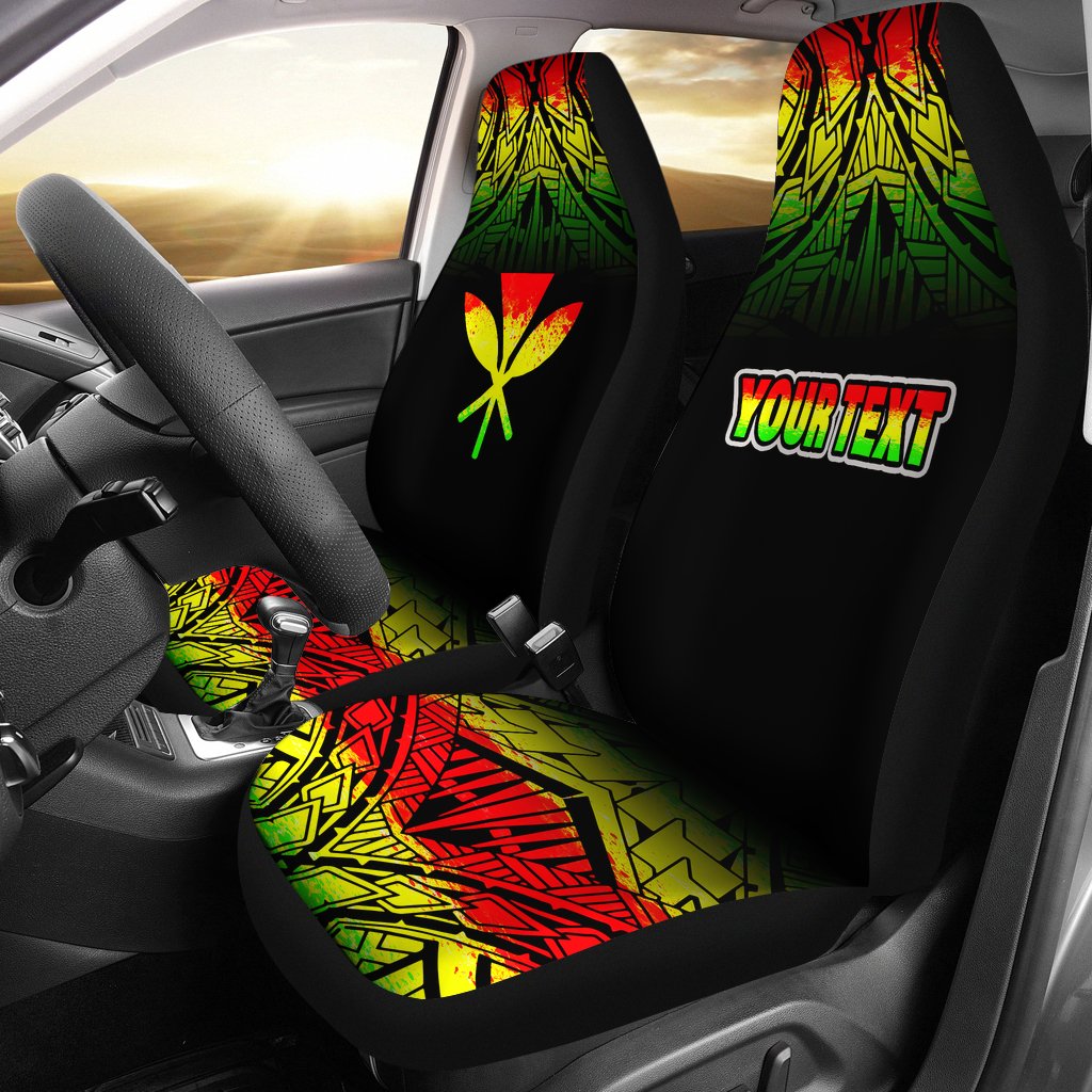 Hawaii Custom Personalised Car Seat Covers - Kanaka Maoli Fog Reggae Style Universal Fit Reggae - Polynesian Pride