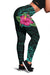 Hawaii Hibiscus Polynesian Kakau Turquoise Legging - Dry Style - AH Turquoise - Polynesian Pride