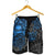 Samoa Polynesian Shorts (Men) - Blue Turtle Flowing - Polynesian Pride