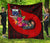 Samoa Premium Quilt - Polynesian Hook And Hibiscus (Red) - Polynesian Pride