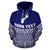 Guam Polynesian Custom Zip up Hoodie Blue Pride Map and Seal - Polynesian Pride