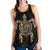 New Zealand Women Racerback Tank , Maori Turtle Tattoo - Gold Black - Polynesian Pride