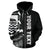 Tuvalu Polynesian Custom Zip up Hoodie Line Black - Polynesian Pride