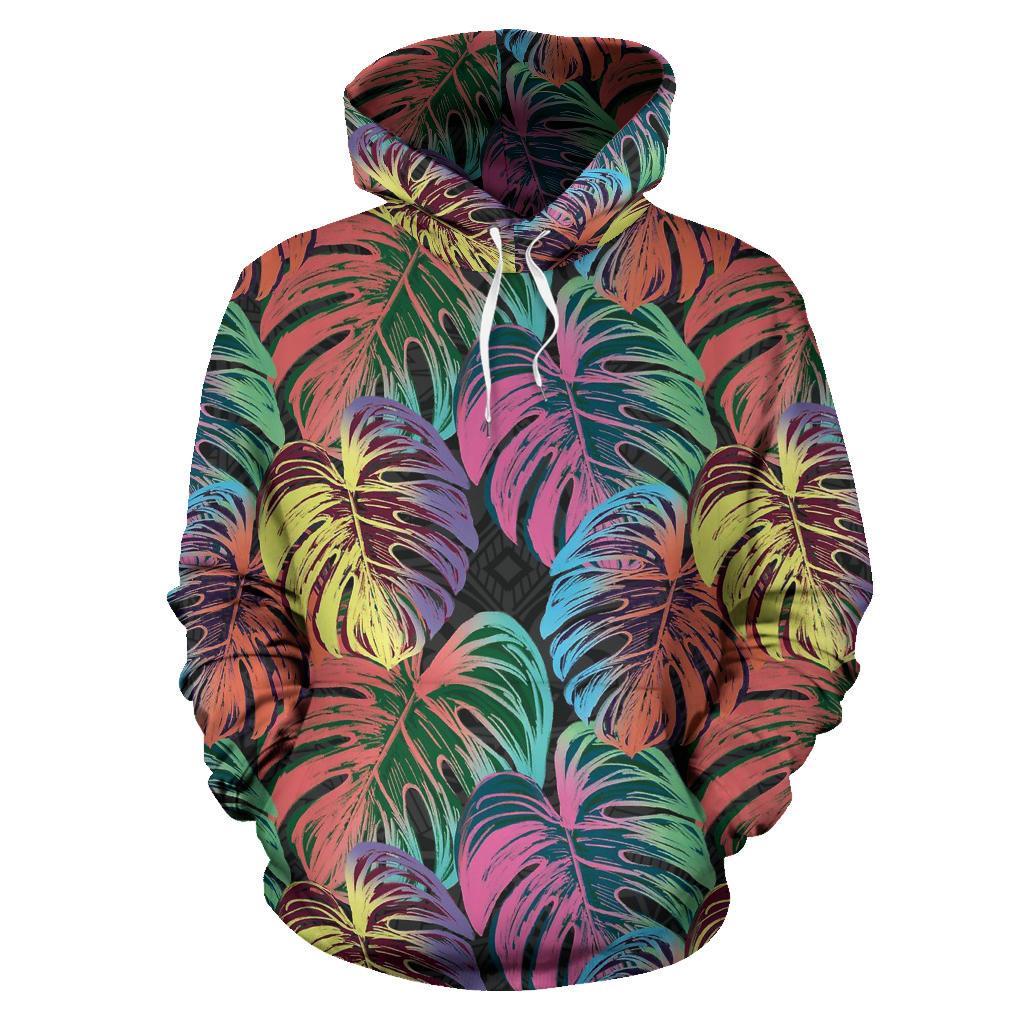 Polynesia All Over Hoodie Palm Leaves Neon Color - Polynesian Pride