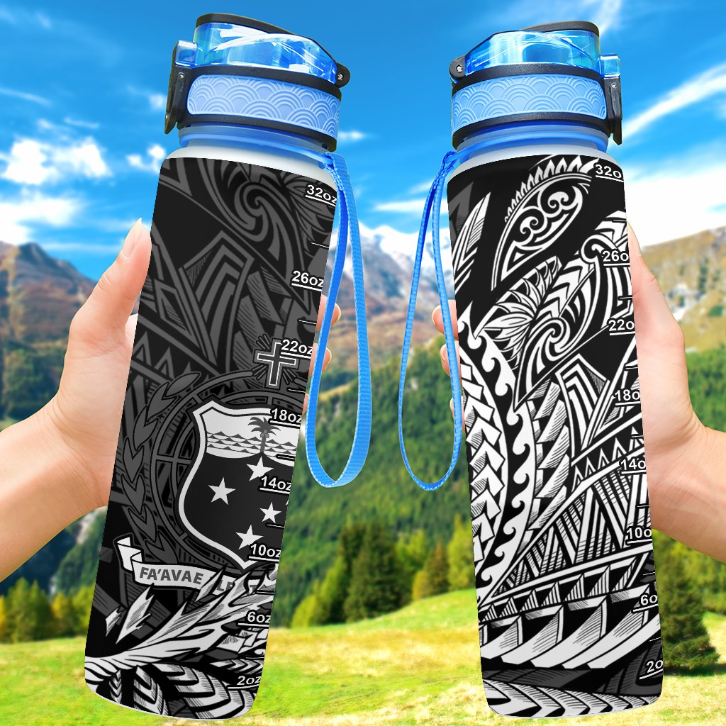 Samoa Hydro Tracking Bottle - Wings Style Hydro Tracking Bottle - Samoa 32oz Large Black - Polynesian Pride