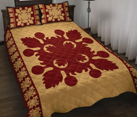 Hawaiian Quilt Pattern Palm Quilt Bed Set - Polynesian Pride